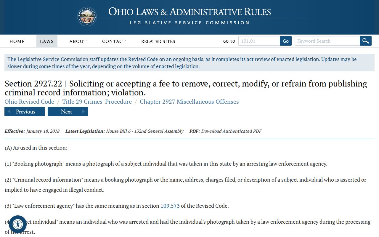 Ohio booking photo payment law for Montgomery County released inmate mugshots